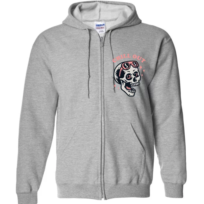 Skeleton Chill Out Full Zip Hoodie