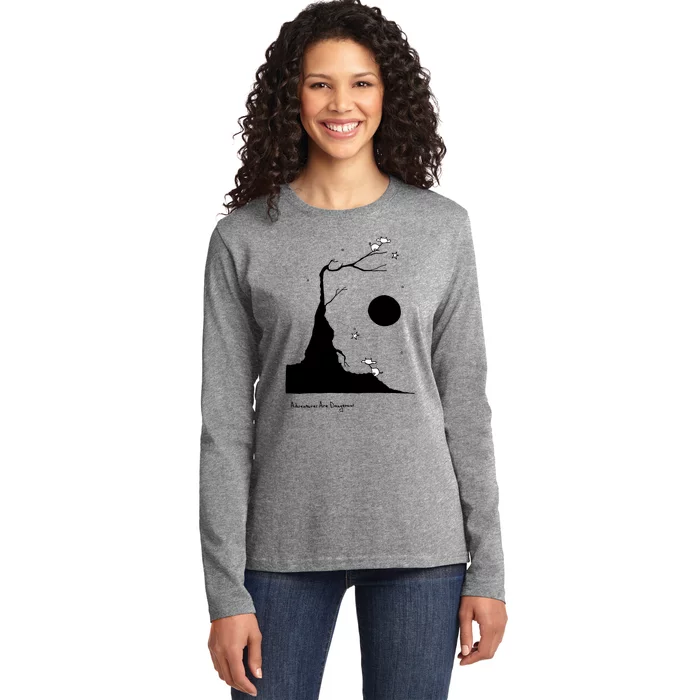 Space Cows On Tree With Stars (Color Options Available) Gift Ladies Long Sleeve Shirt