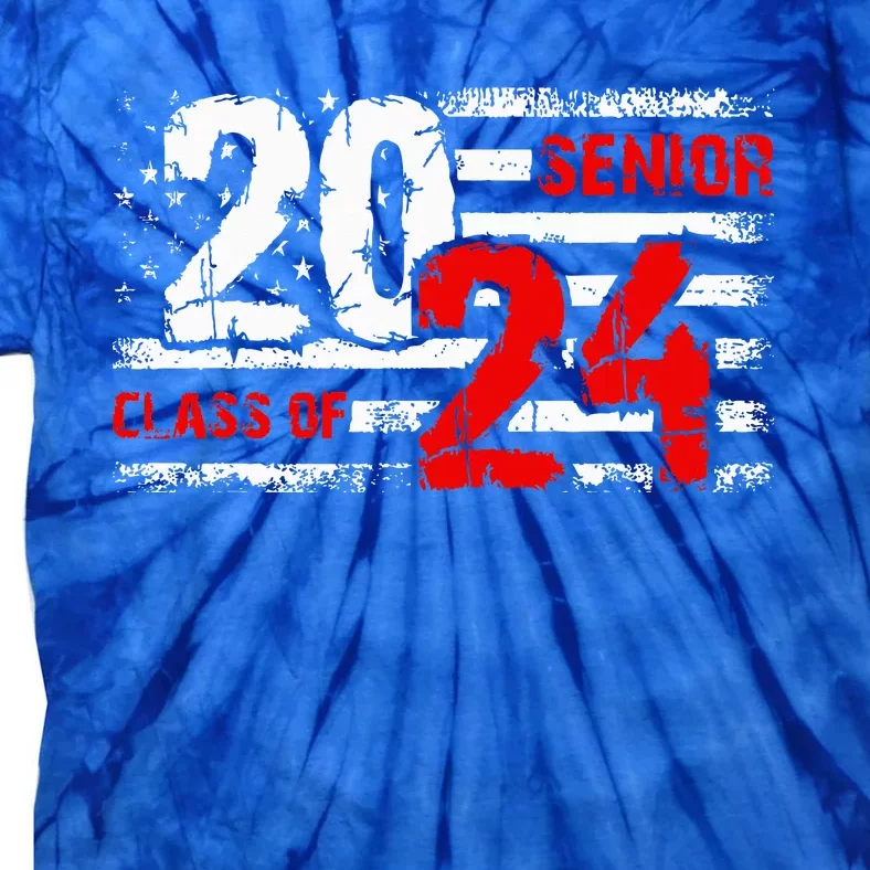 Senior Class Of 2024 Seniors Grad Usa Flag 2024 Tie-Dye T-Shirt