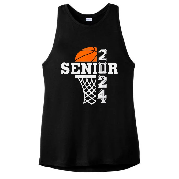 Senior Class Of 2024 Basketball Seniors Back To School Ladies Tri-Blend Wicking Tank