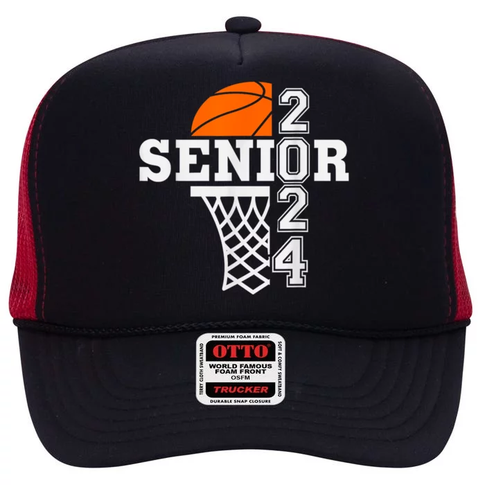 Senior Class Of 2024 Basketball Seniors Back To School High Crown Mesh Trucker Hat