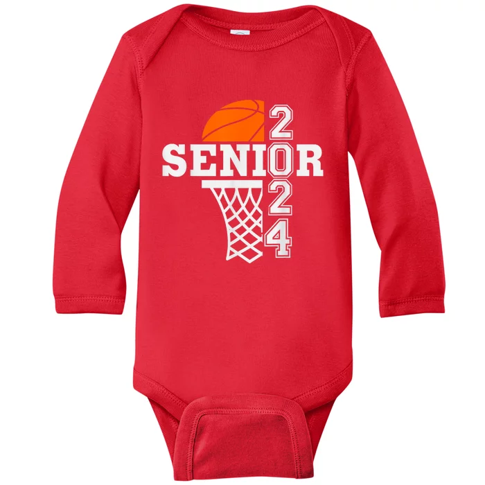 Senior Class Of 2024 Basketball Seniors Back To School Baby Long Sleeve Bodysuit