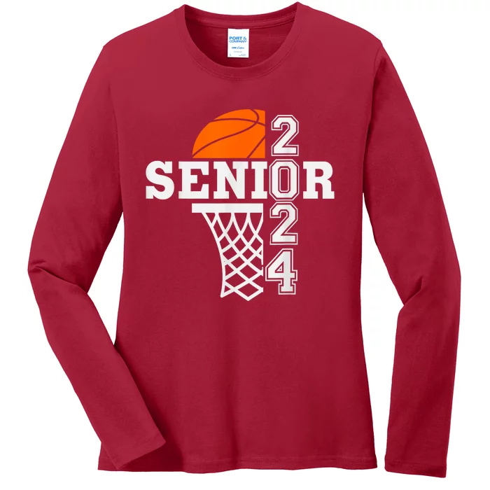 Senior Class Of 2024 Basketball Seniors Back To School Ladies Long Sleeve Shirt