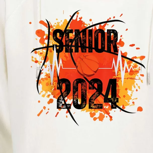 Senior Class Of 2024 Basketball Back To School Womens Funnel Neck Pullover Hood