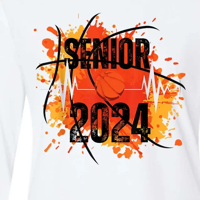 Senior Class Of 2024 Basketball Back To School Womens Cotton Relaxed Long Sleeve T-Shirt