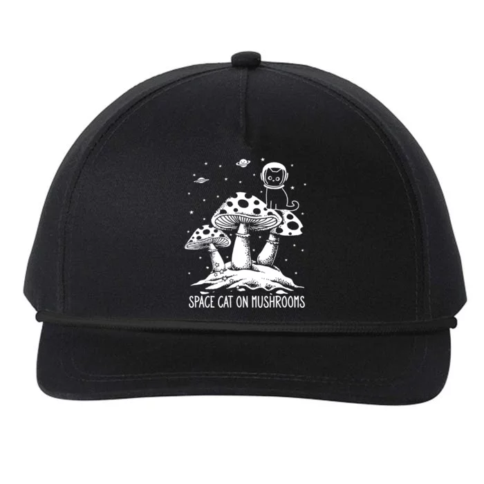 Space Cat On Mushrooms Snapback Five-Panel Rope Hat