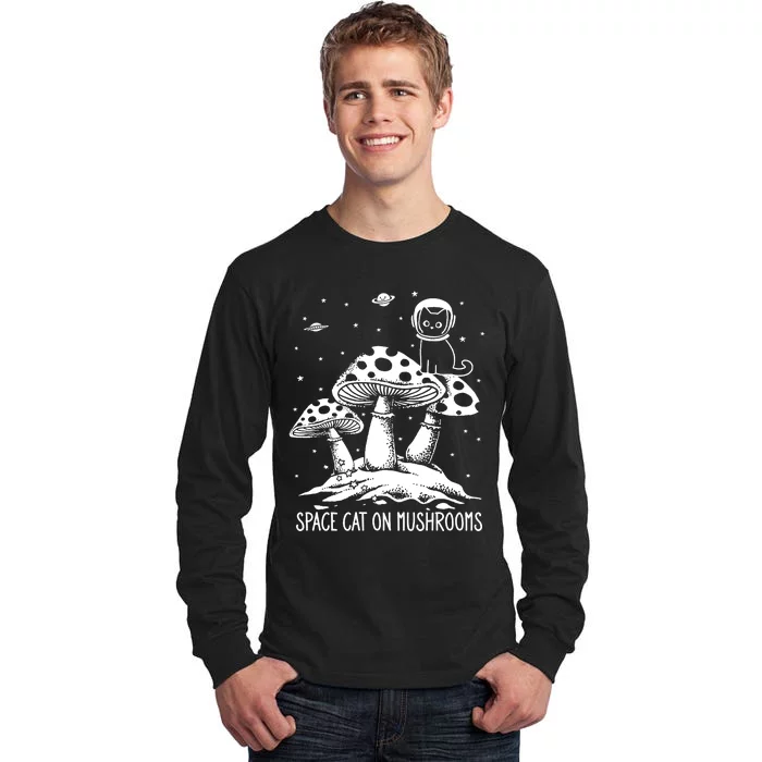 Space Cat On Mushrooms Tall Long Sleeve T-Shirt