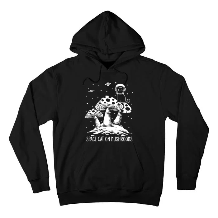 Space Cat On Mushrooms Tall Hoodie