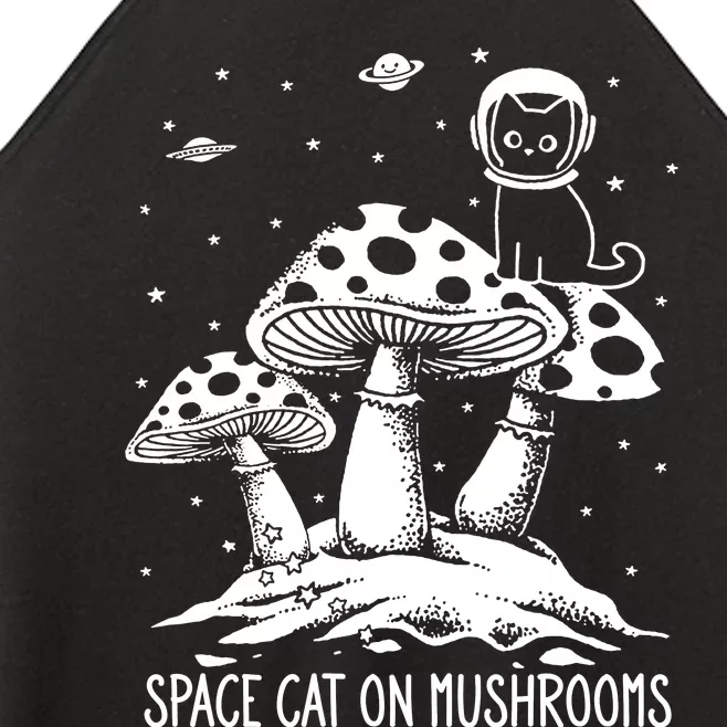 Space Cat On Mushrooms Women’s Perfect Tri Rocker Tank