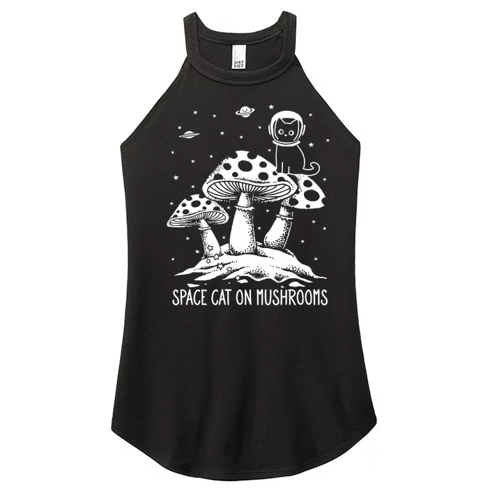 Space Cat On Mushrooms Women’s Perfect Tri Rocker Tank