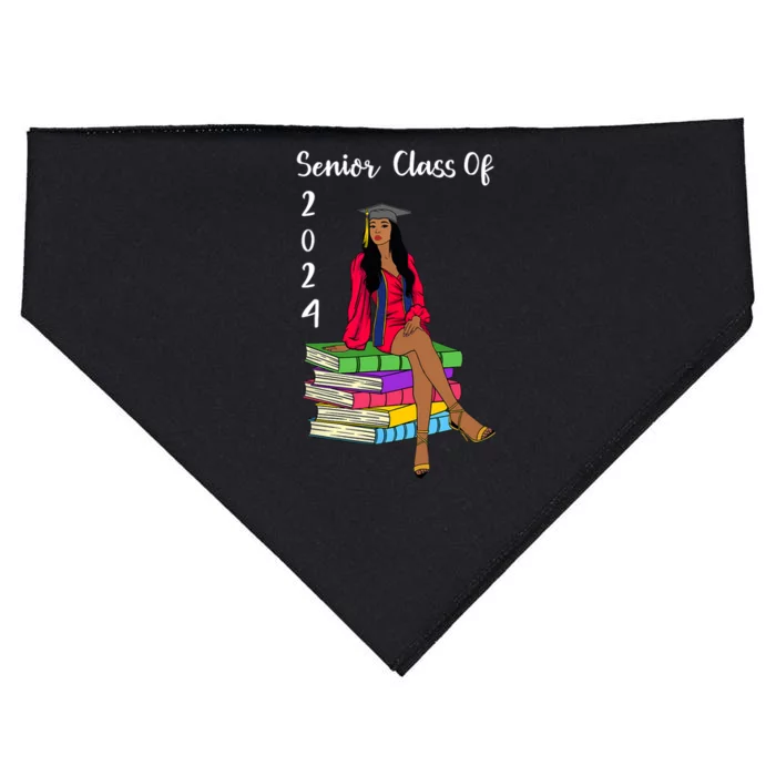 Senior Class Of 2024 Black Girl Graduation African Women USA-Made Doggie Bandana