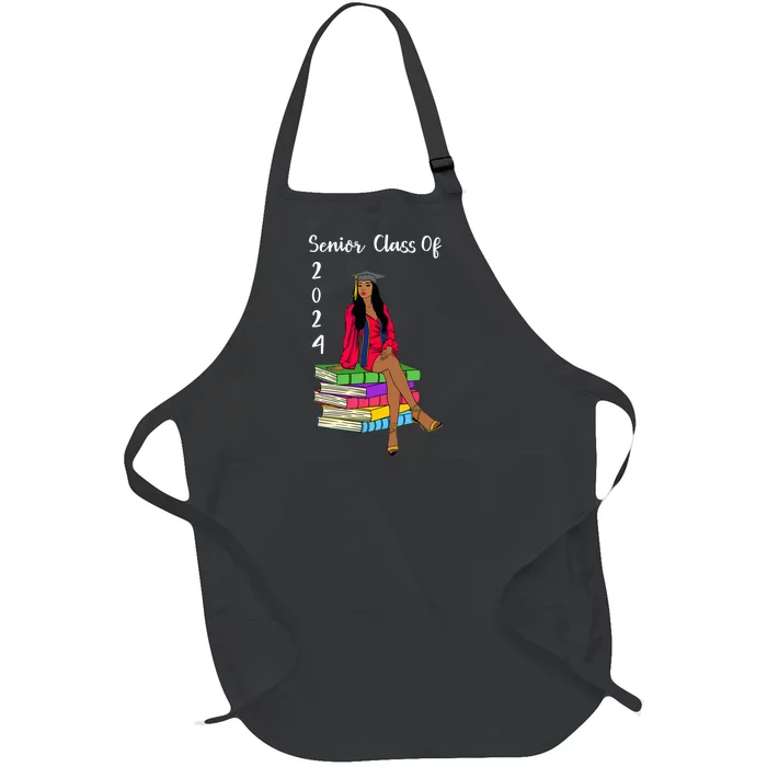 Senior Class Of 2024 Black Girl Graduation African Women Full-Length Apron With Pocket