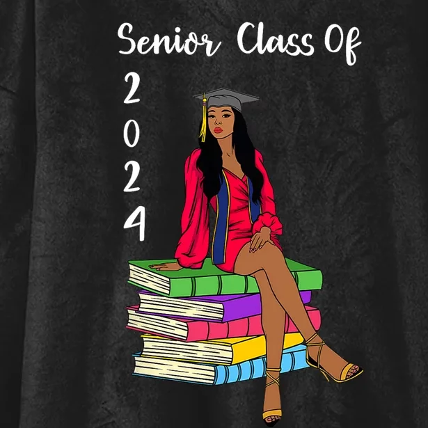 Senior Class Of 2024 Black Girl Graduation African Women Hooded Wearable Blanket