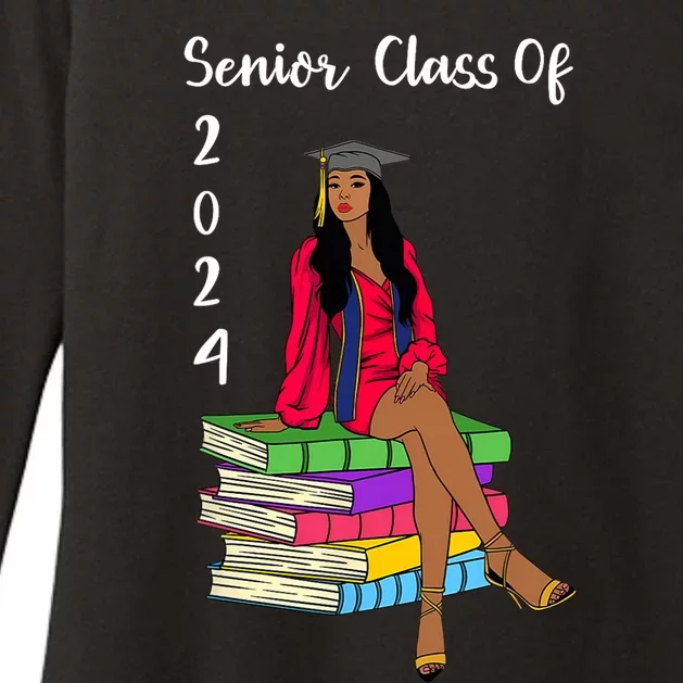 Senior Class Of 2024 Black Girl Graduation African Women Womens CVC Long Sleeve Shirt