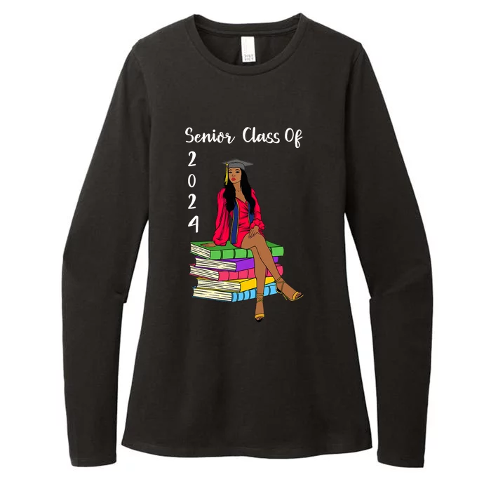 Senior Class Of 2024 Black Girl Graduation African Women Womens CVC Long Sleeve Shirt