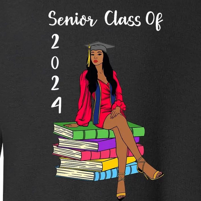 Senior Class Of 2024 Black Girl Graduation African Women Toddler Sweatshirt