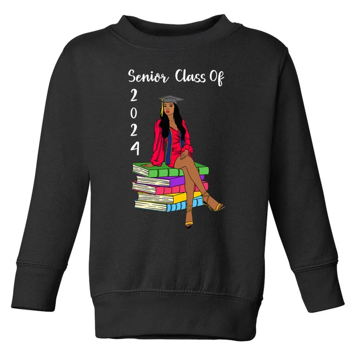 Senior Class Of 2024 Black Girl Graduation African Women Toddler Sweatshirt