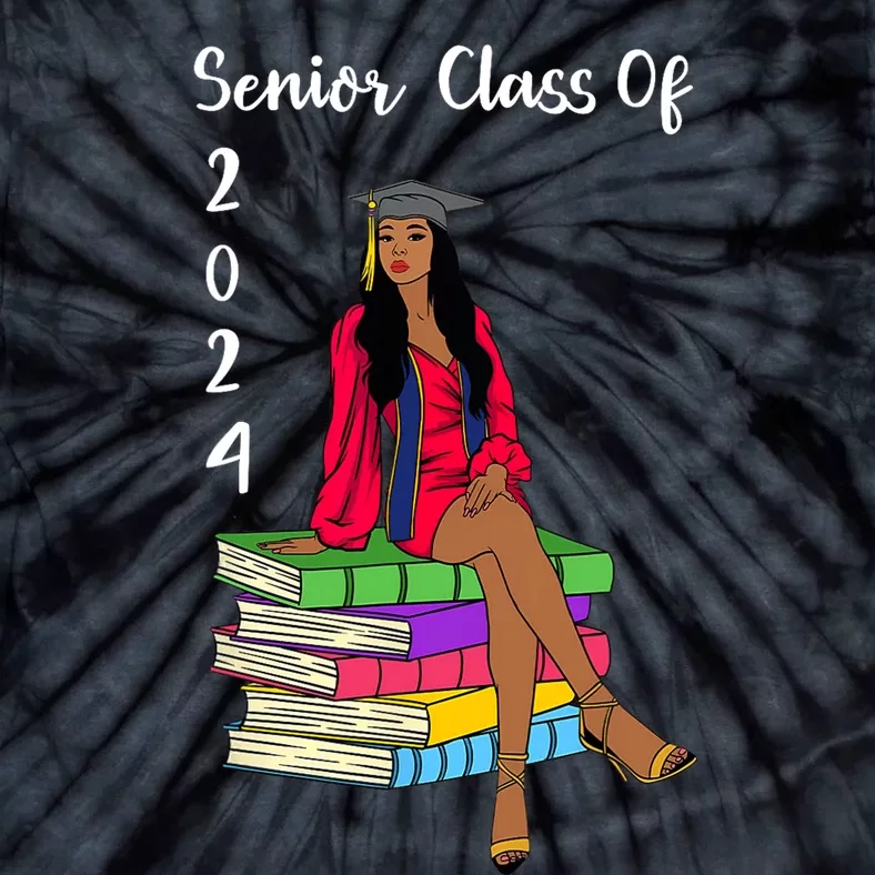 Senior Class Of 2024 Black Girl Graduation African Women Tie-Dye T-Shirt