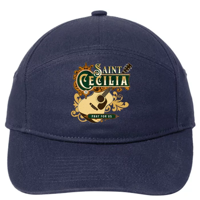 St Cecilia Of Rome Saint Of Music Catholic Guitar 7-Panel Snapback Hat