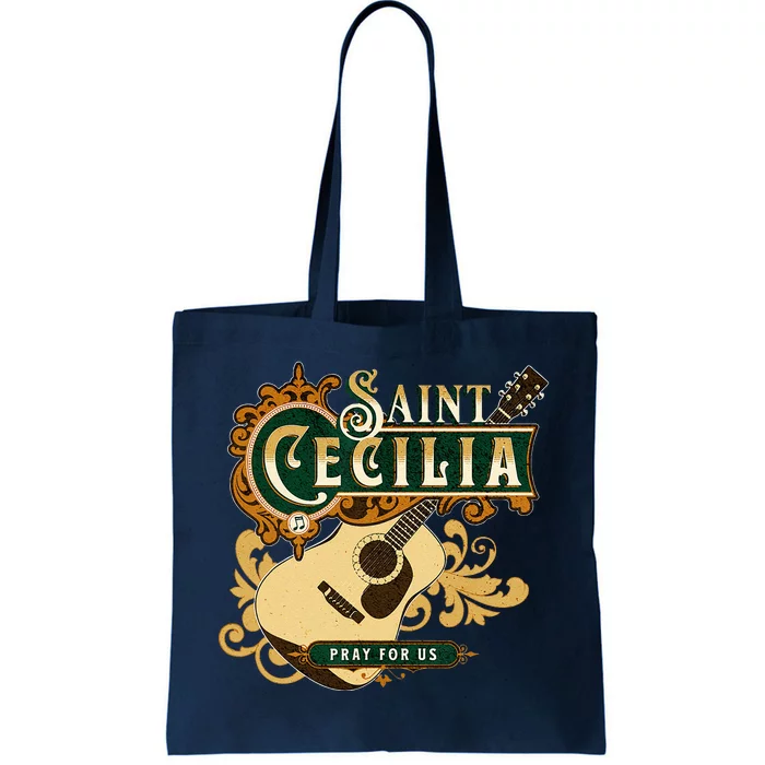 St Cecilia Of Rome Saint Of Music Catholic Guitar Tote Bag