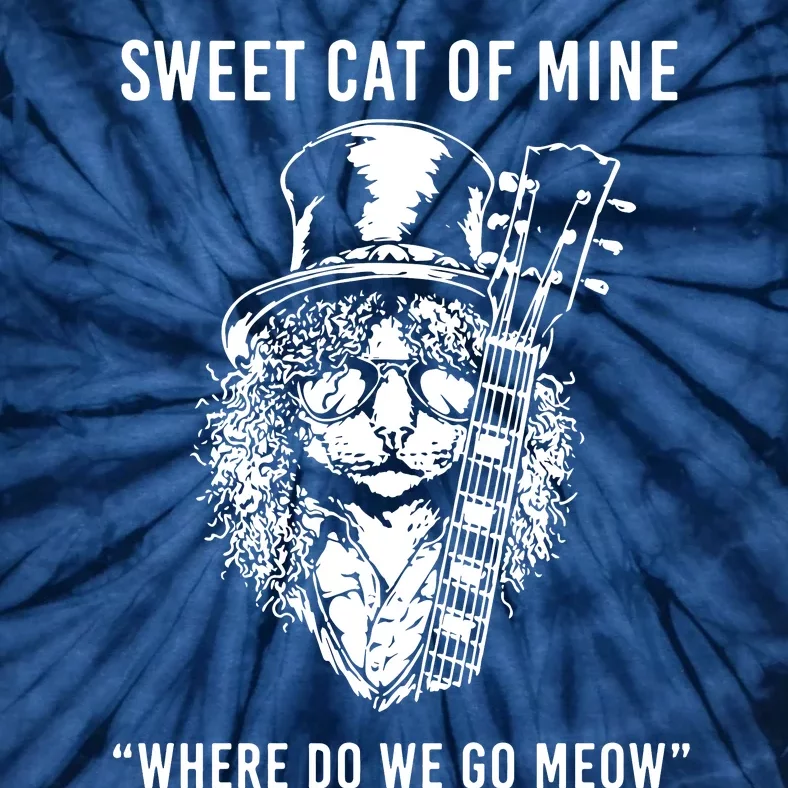 Sweet Cat Of Mine Where Do We Go Meow Music Tie-Dye T-Shirt