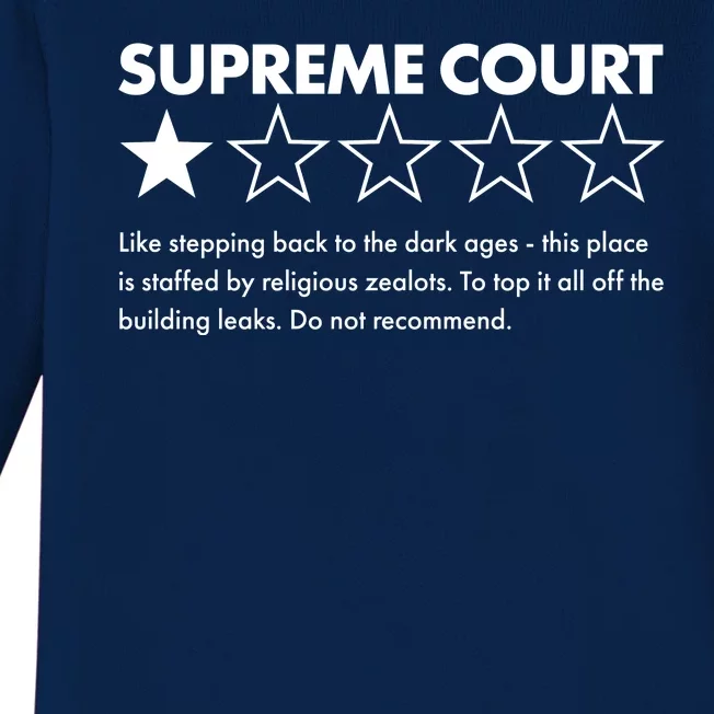 Supreme Court One Star Do Not Recommend Baby Long Sleeve Bodysuit