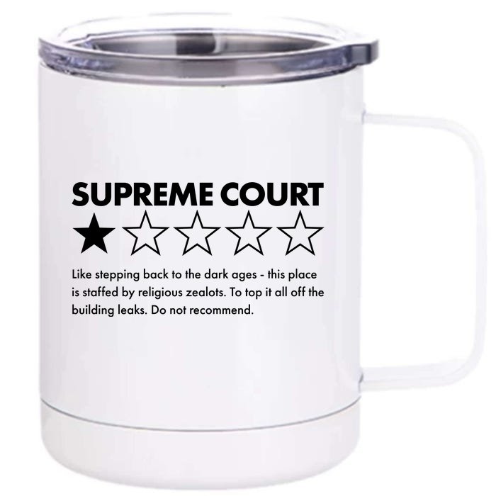 Supreme Court One Star Do Not Recommend Front & Back 12oz Stainless Steel Tumbler Cup