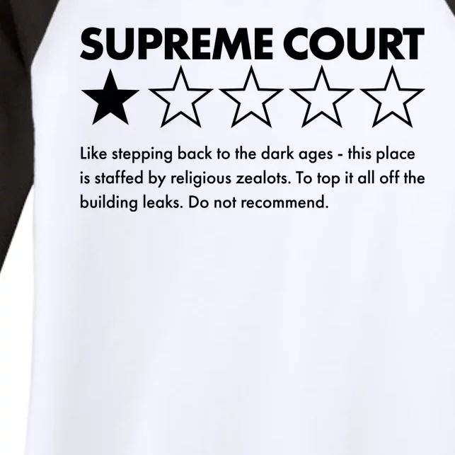 Supreme Court One Star Do Not Recommend Women's Tri-Blend 3/4-Sleeve Raglan Shirt