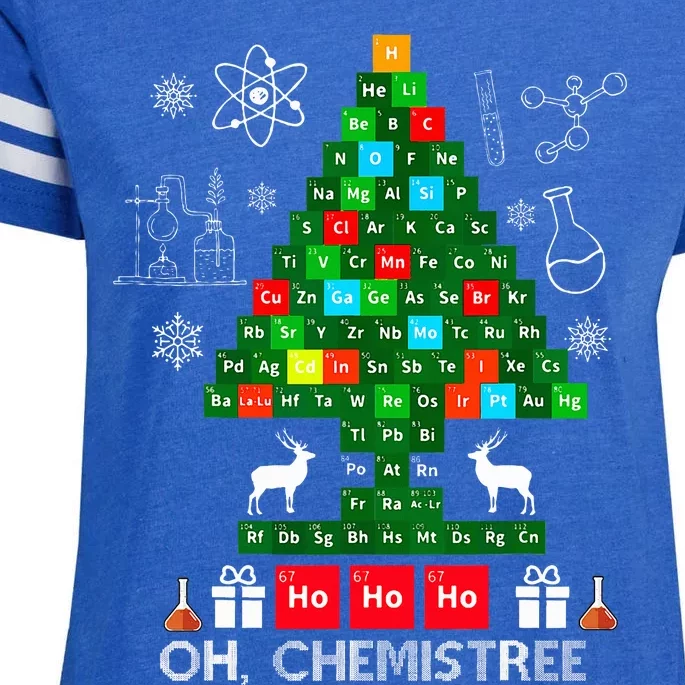 Science Christmas  Oh Chemist Tree Chemistree Chemistry Enza Ladies Jersey Football T-Shirt