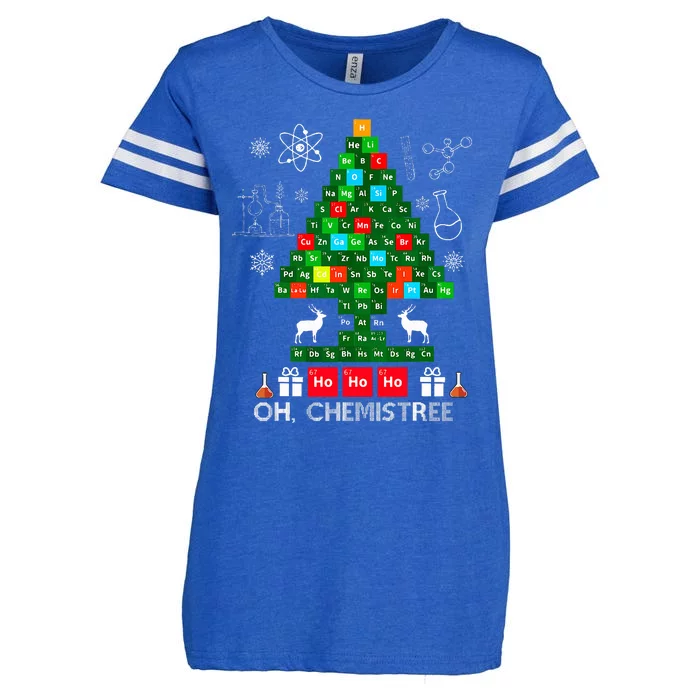 Science Christmas  Oh Chemist Tree Chemistree Chemistry Enza Ladies Jersey Football T-Shirt