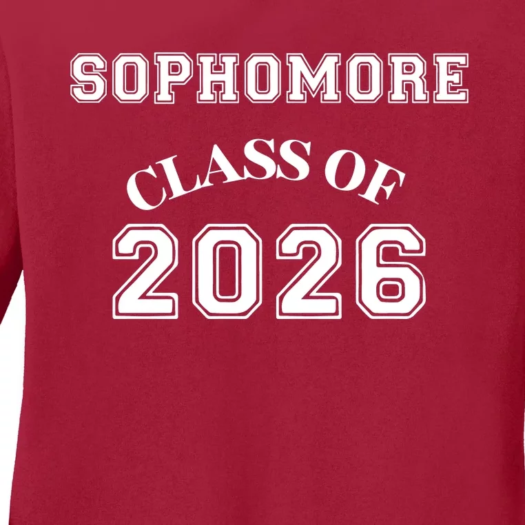 Sophomore Class Of 2026 Back To School Ladies Long Sleeve Shirt