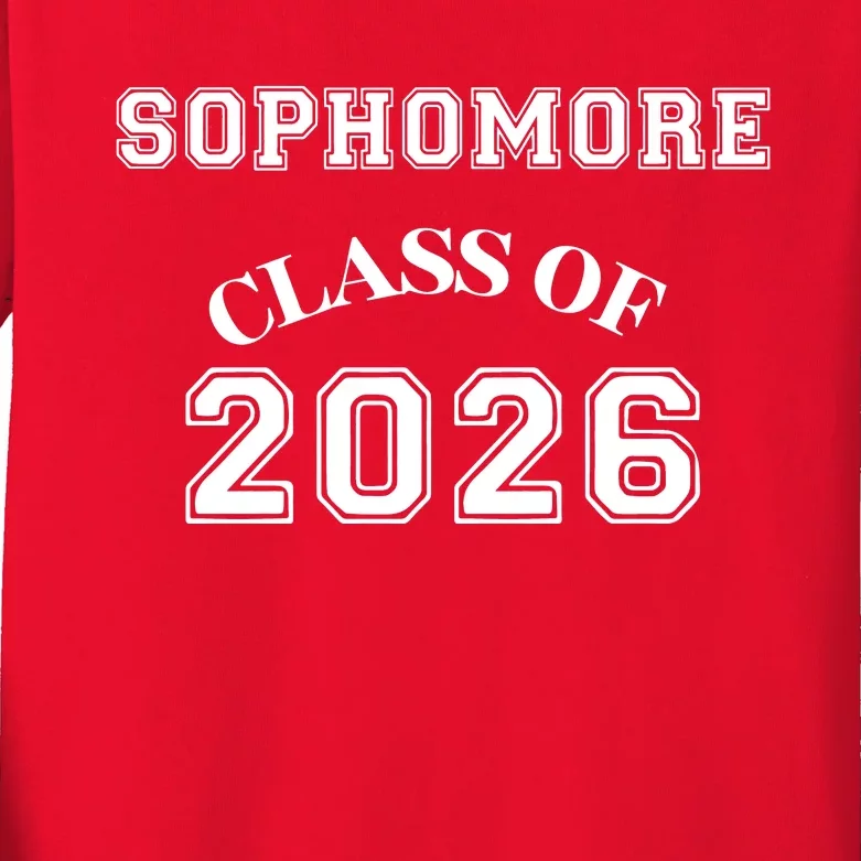 Sophomore Class Of 2026 Back To School Kids Long Sleeve Shirt