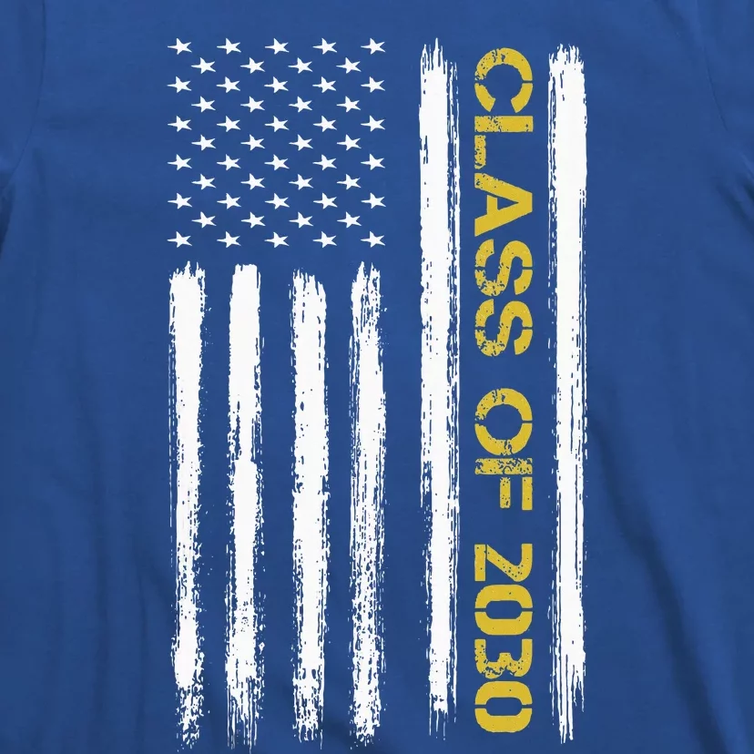 Senior Class Of 2030 Patriotic American Flag Graduation Gift T-Shirt