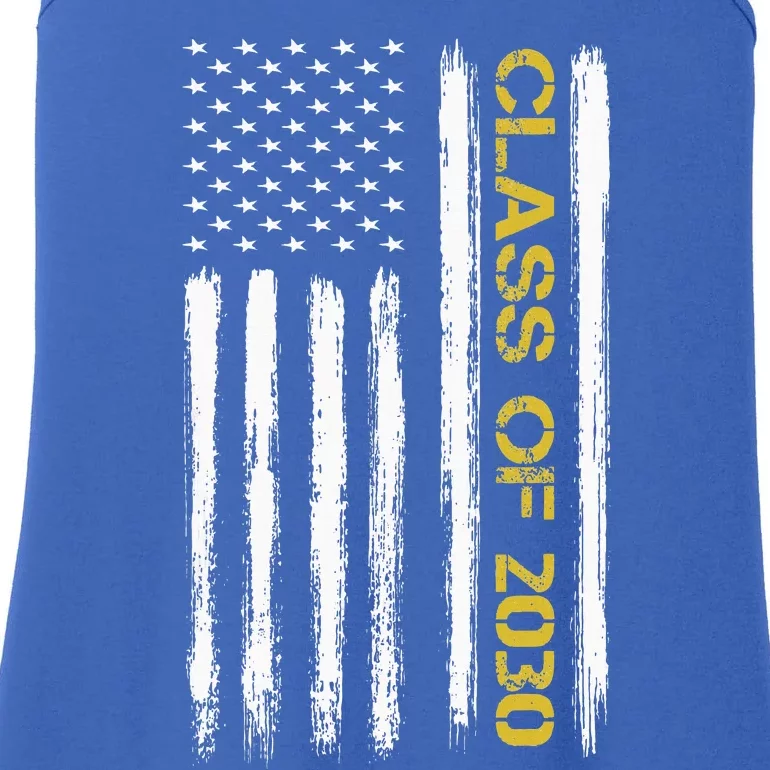 Senior Class Of 2030 Patriotic American Flag Graduation Gift Ladies Essential Tank