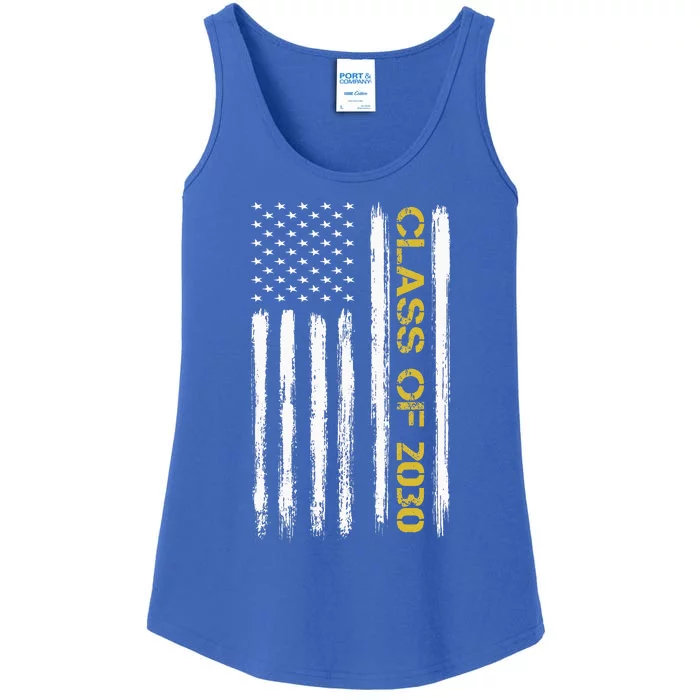 Senior Class Of 2030 Patriotic American Flag Graduation Gift Ladies Essential Tank