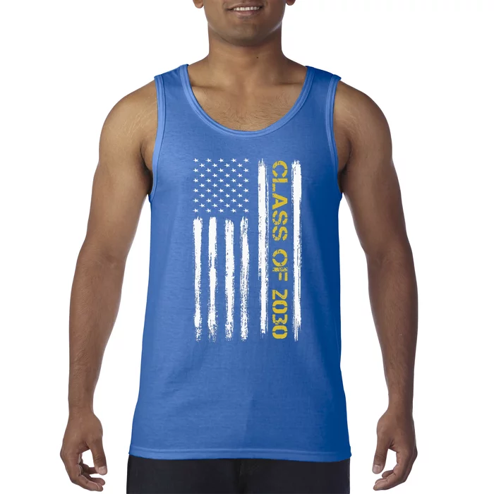 Senior Class Of 2030 Patriotic American Flag Graduation Gift Tank Top