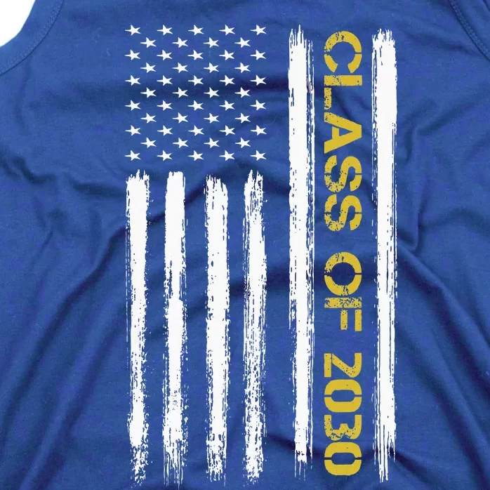 Senior Class Of 2030 Patriotic American Flag Graduation Gift Tank Top