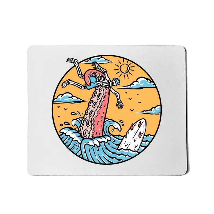 Surfing Cute Octopus Attacks Surfers In The Sea Holiday Gift Mousepad