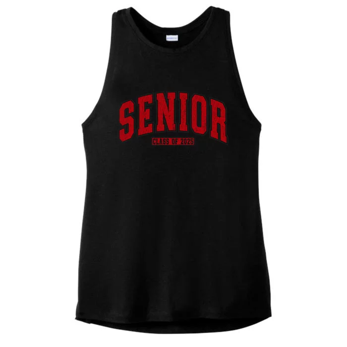 Senior Class Of 2025 Retro Vintage Distressed Graduation Cool Gift Ladies Tri-Blend Wicking Tank