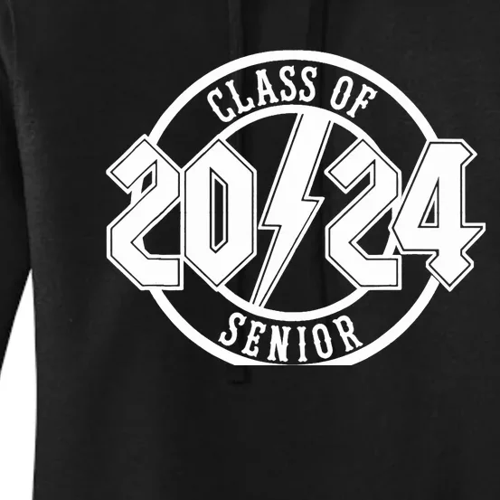 Senior Class Of 2024 Graduate Rock N Roll Family Women's Pullover Hoodie