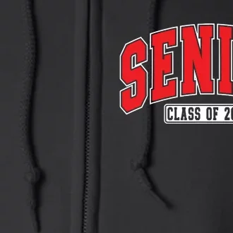 Senior Class Of 2025 High School Year College Graduation Red Full Zip Hoodie