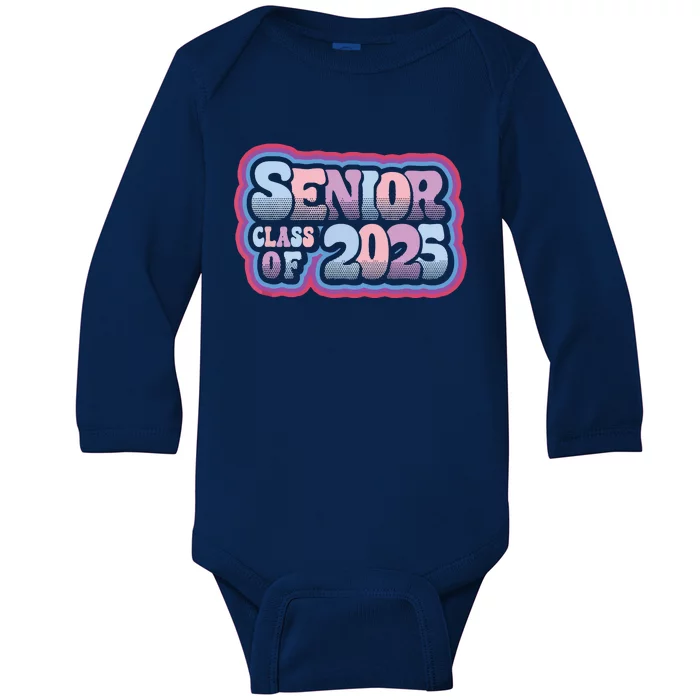 Senior Class Of 2025 Retro Design Boy Or Girl Baby Long Sleeve Bodysuit