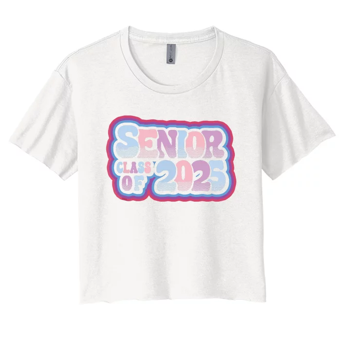 Senior Class Of 2025 Retro Design Boy Or Girl Women's Crop Top Tee