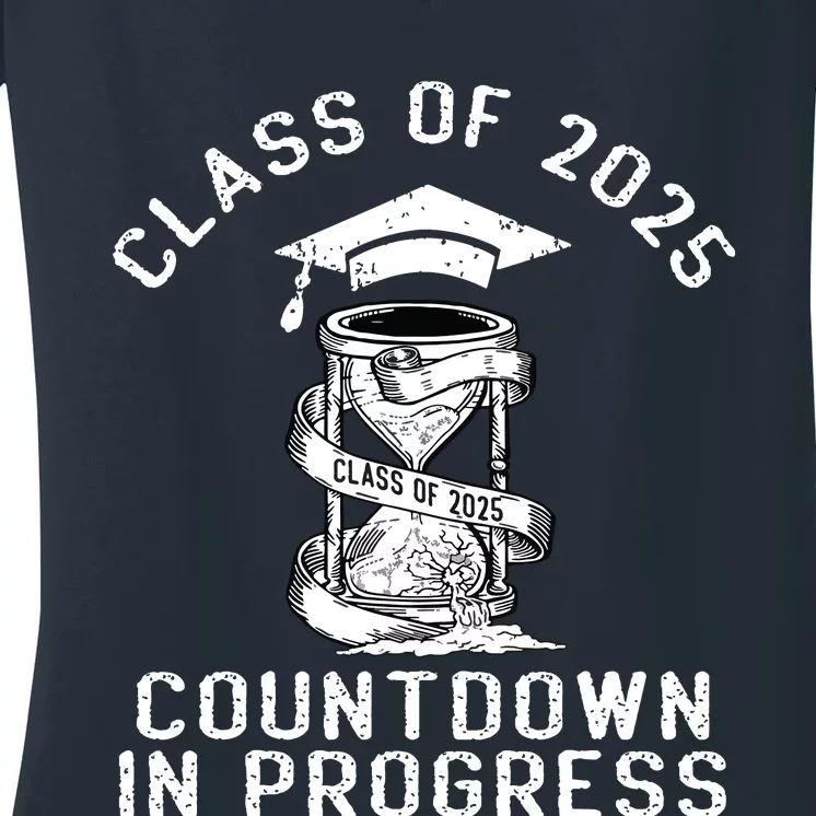 Senior Class Of 2025 Countdown To Graduation Gift Women's V-Neck T-Shirt