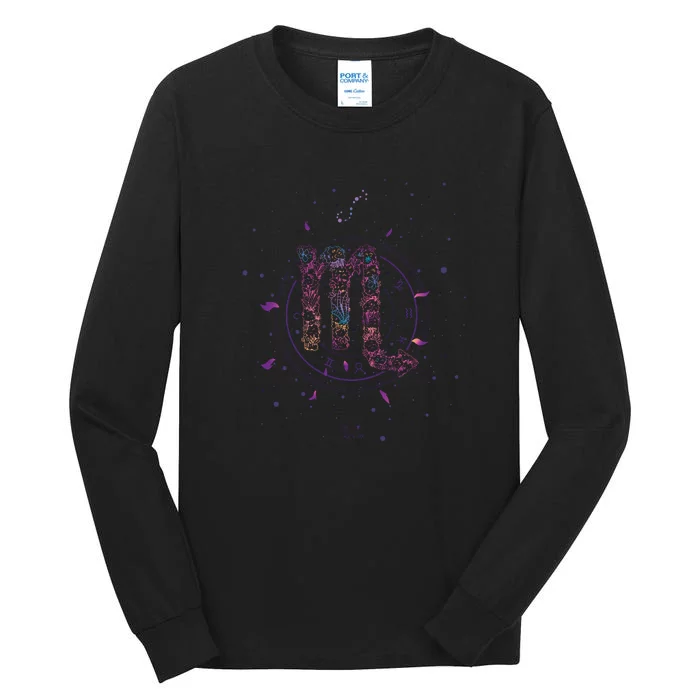 Scorpio Floral Zodiac Tall Long Sleeve T-Shirt