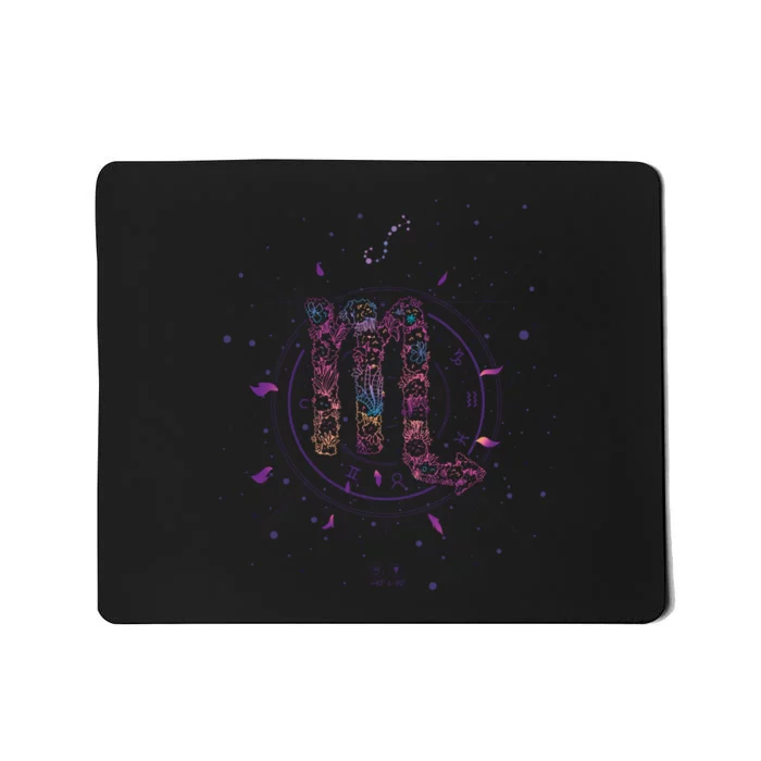 Scorpio Floral Zodiac Mousepad