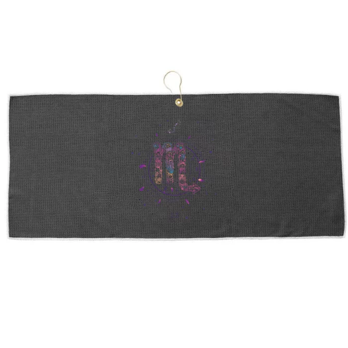 Scorpio Floral Zodiac Large Microfiber Waffle Golf Towel