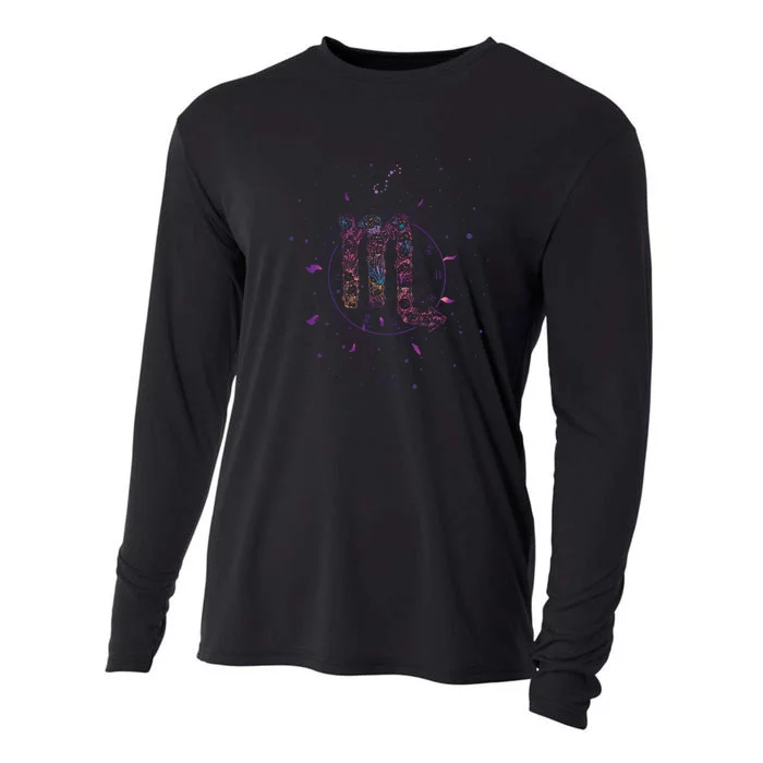 Scorpio Floral Zodiac Cooling Performance Long Sleeve Crew