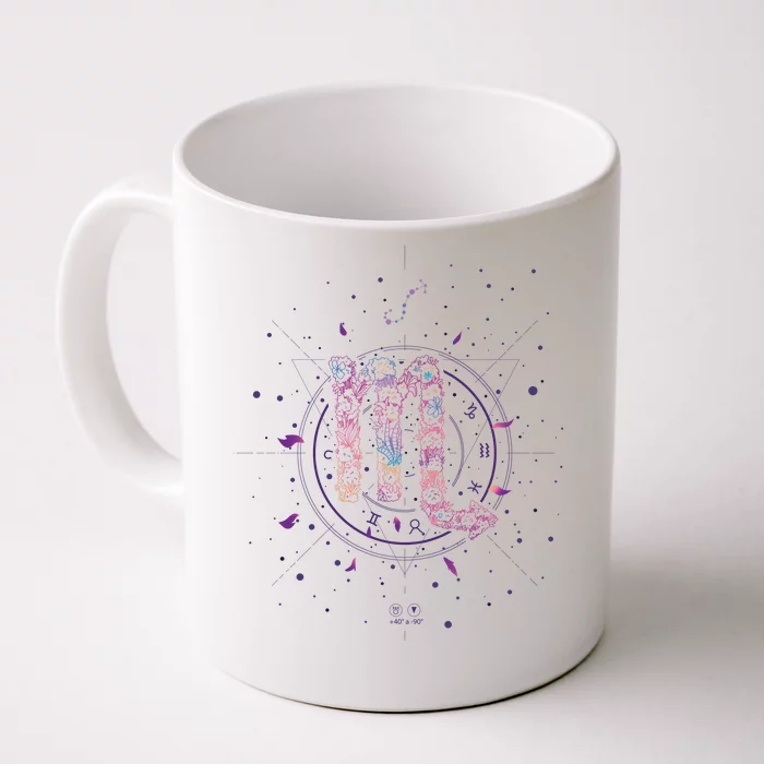 Scorpio Floral Zodiac Front & Back Coffee Mug