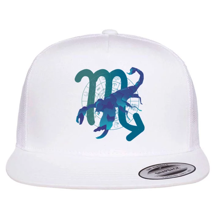 Scorpio Zodiac Symbol Flat Bill Trucker Hat